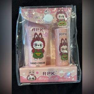 LABUBU RPK Pink Hand Cream and Lip Stick Set NIP